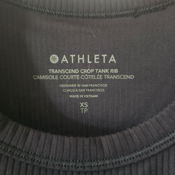 Athleta Black Ribbed High-Neck Cropped Tank - Picture 2 of 4
